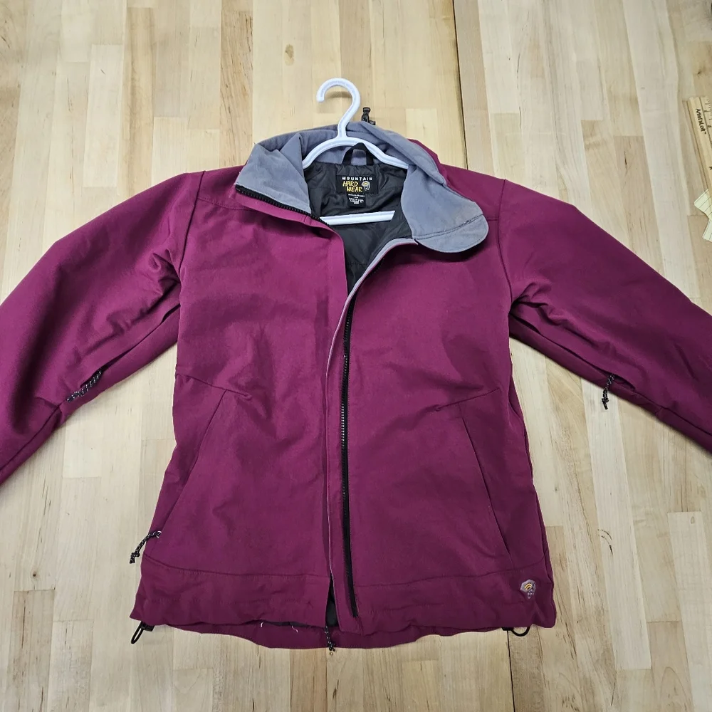 Mountain Hardwear Jacket Wms Small Plum Callisto Full Zip Fleece-Lined Softshell - Picture 4 of 15